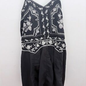 Lucky Brand Black Dress with White Embroidered Detail